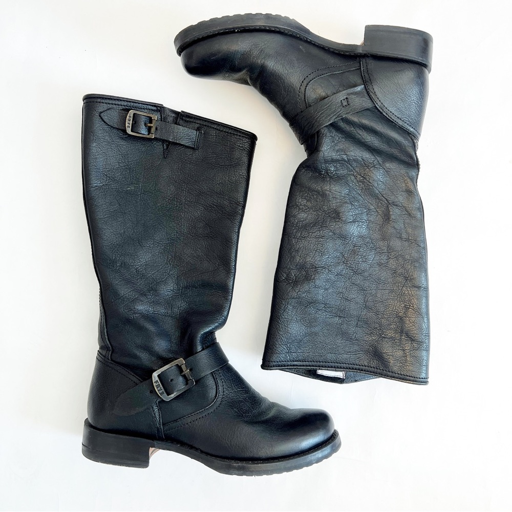 Frye Veronica Slouch Tall Boot, Extended Calf, Black Leather Frye Boots, Size 9